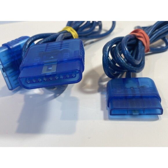 PS2 Controller Extension Cable Cord Blue 7' PlayStation Mad Catz Lot of 2 - Picture 5 of 5